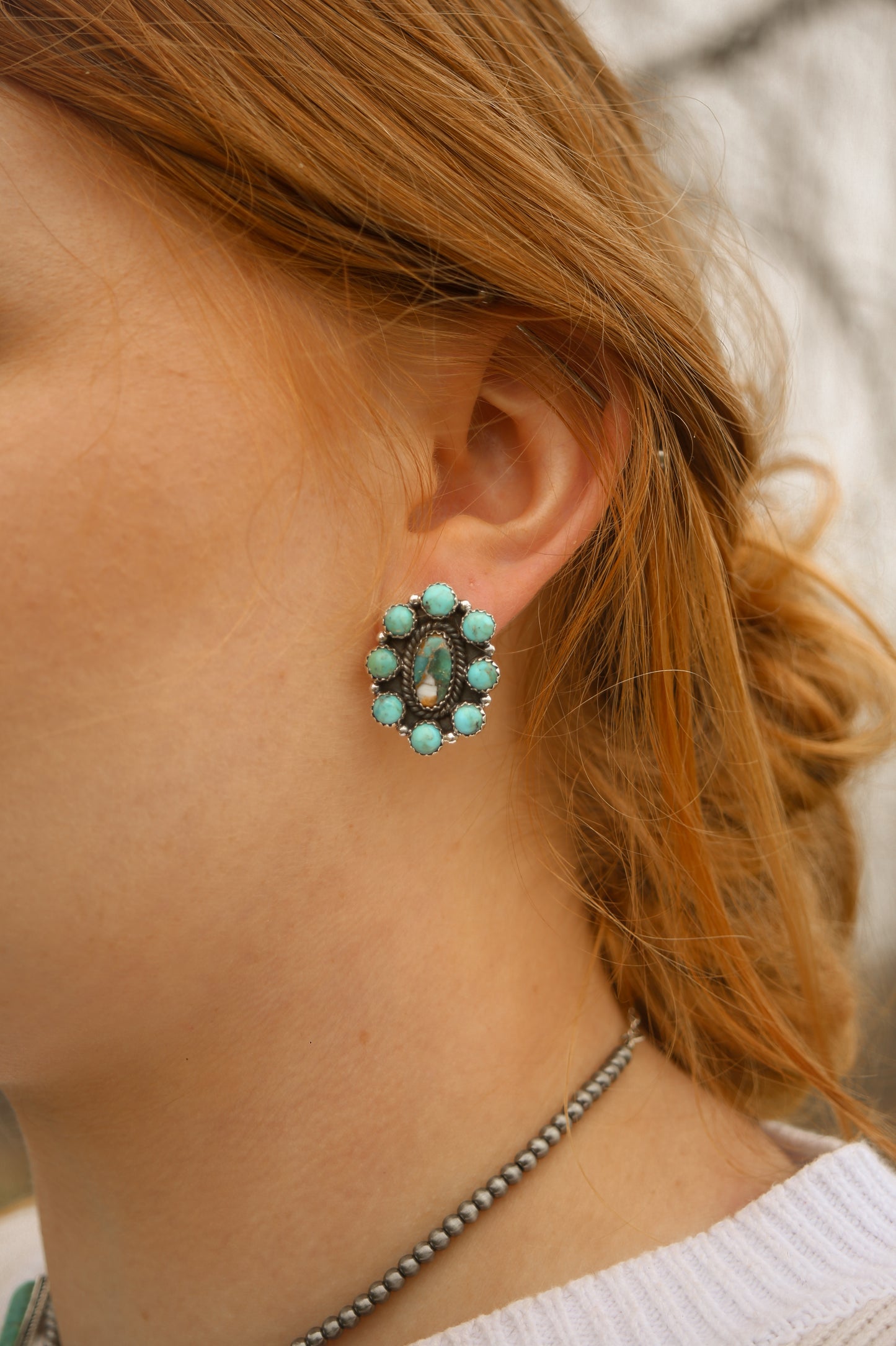White Buffalo Turquoise Earrings