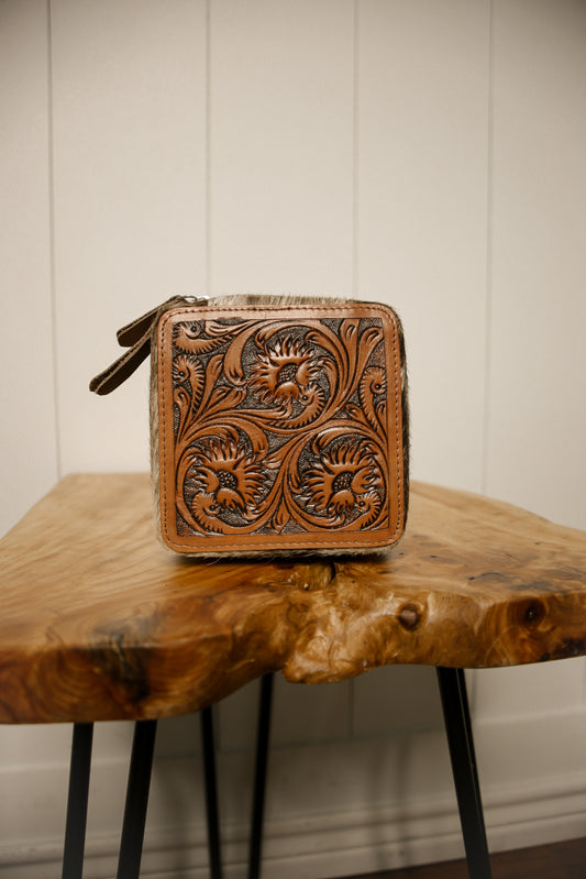 Cowhide + Leather Jewelry Box