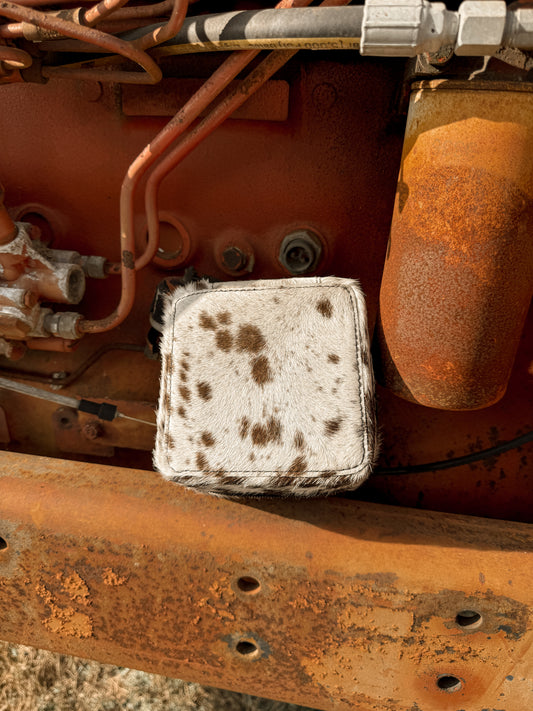 Square Cowhide Jewelry Box