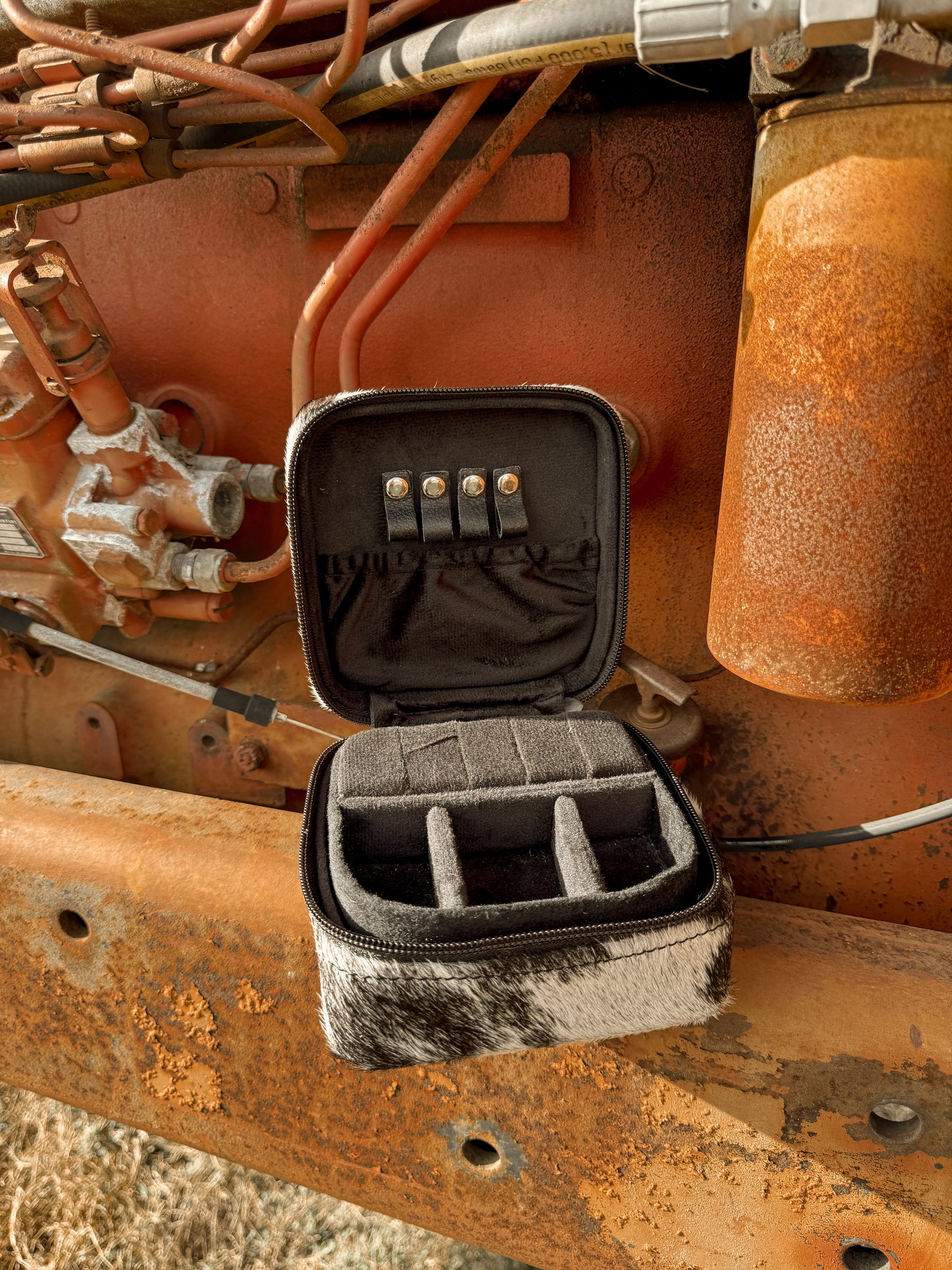 Square Cowhide Jewelry Box