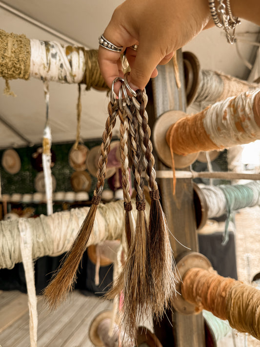 Authentic Horsehair Braided Keychain
