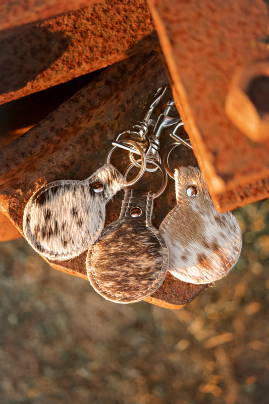 Cowhide Keychain Charm
