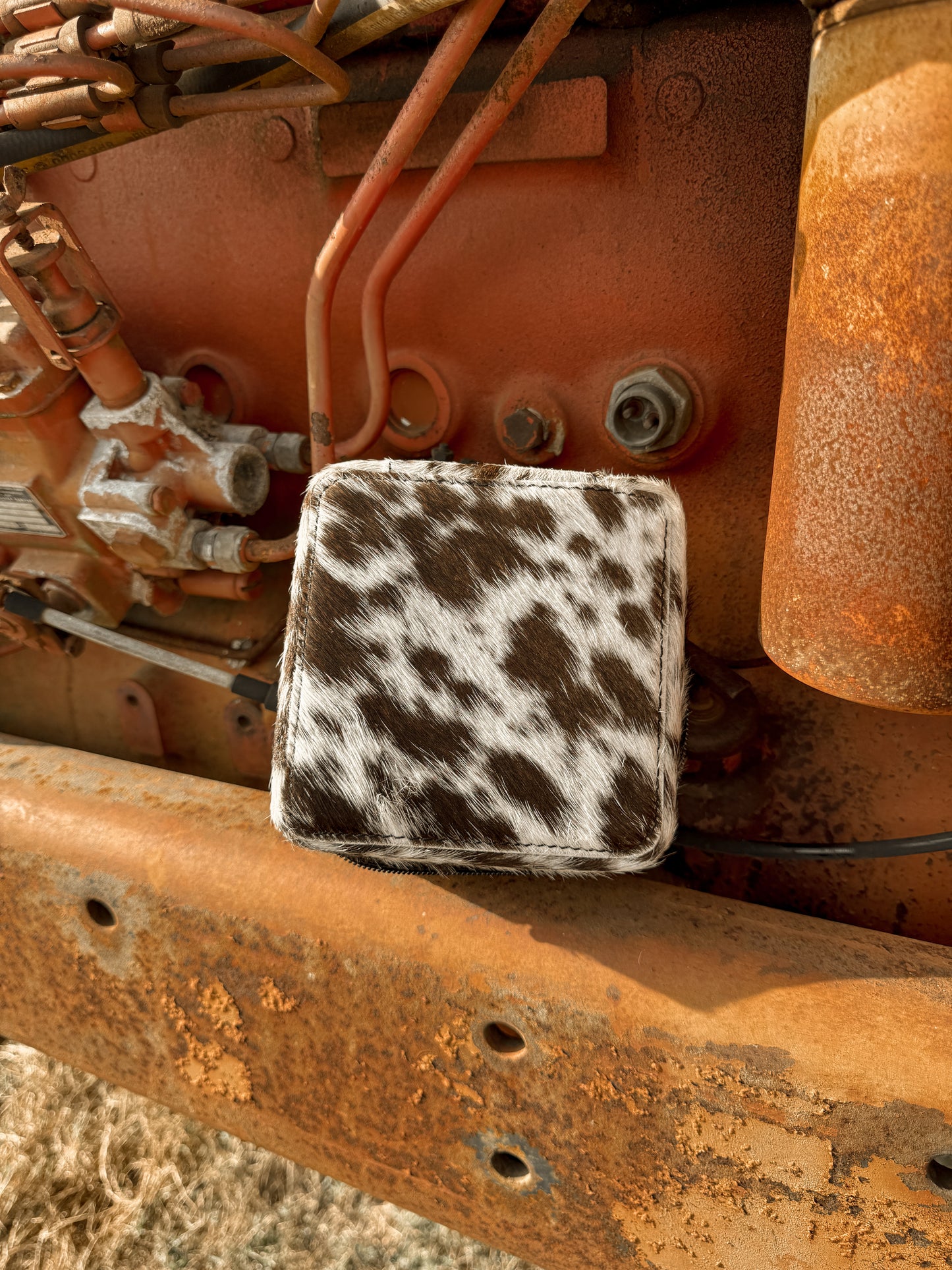 Square Cowhide Jewelry Box