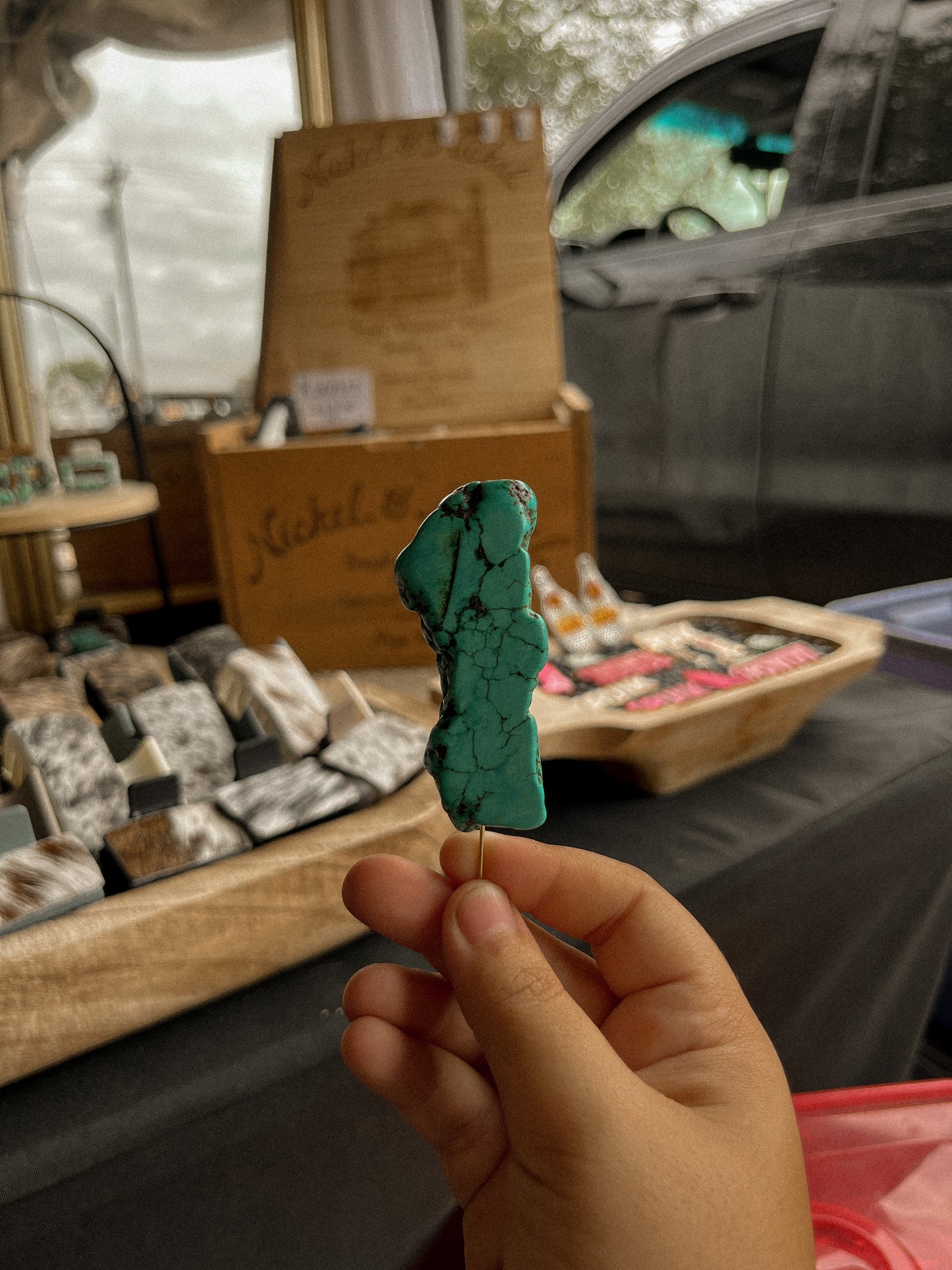 turquoise slab pin