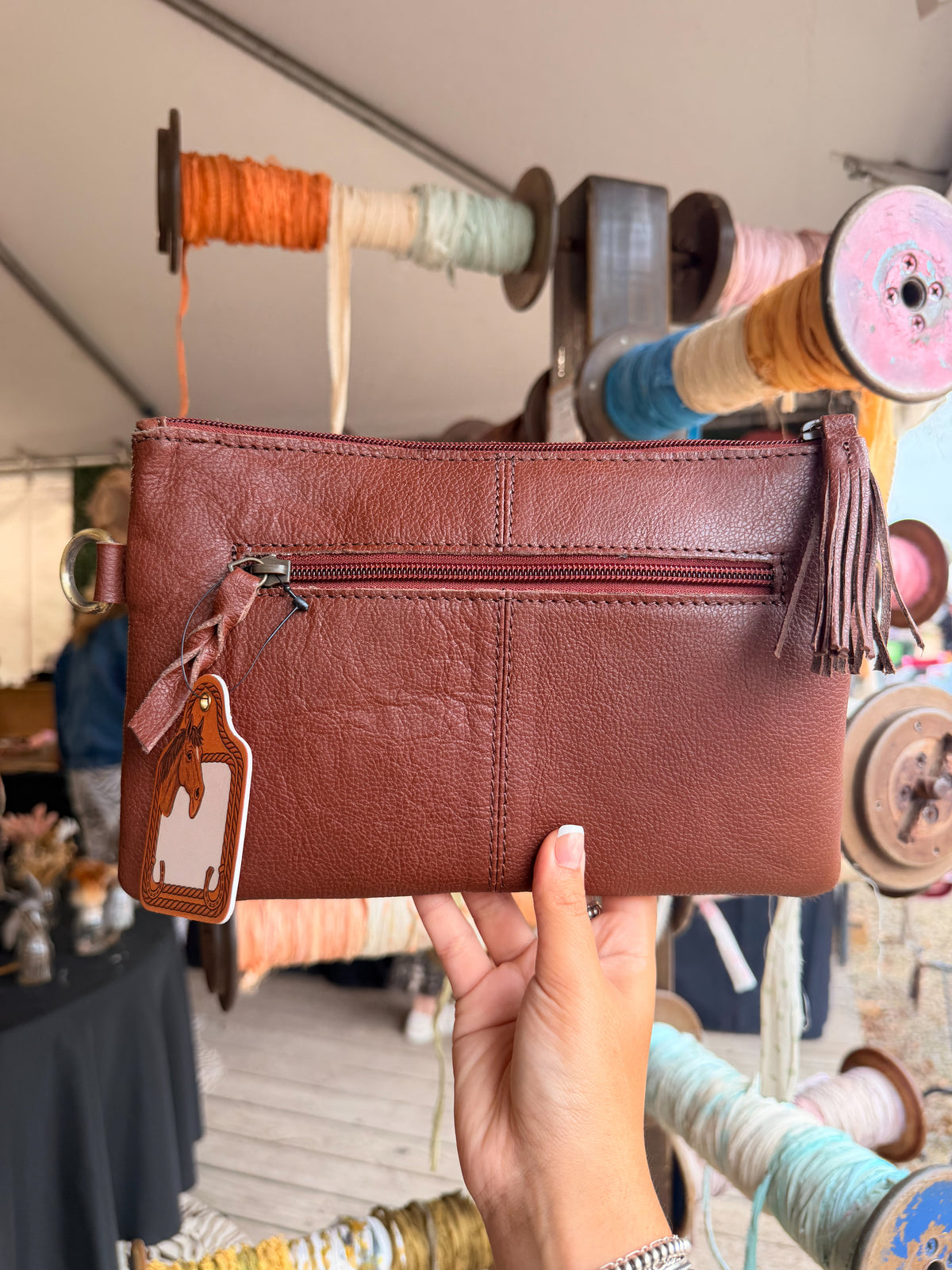 Cowhide + Leather Frame Crossbody